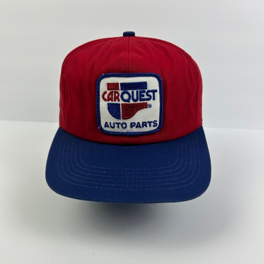 Vintage 90s Car Quest Hat Cap Snap Back Adjustable Red Blue Auto Parts K-Product